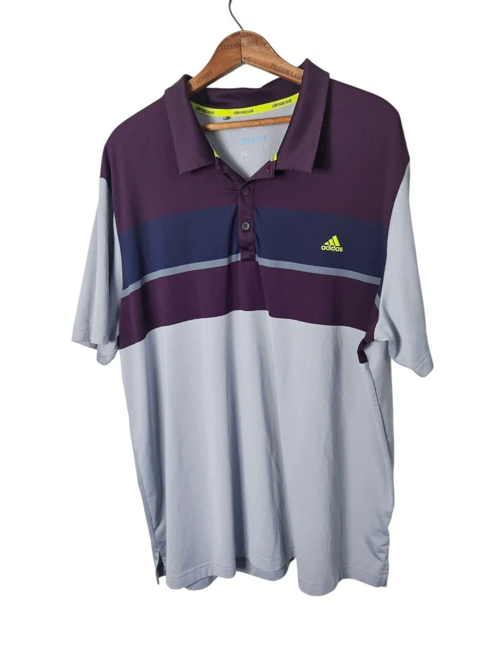 Men's Adidas Climacool Short Sleevr Gray Polo, Size 2XL